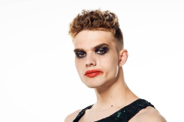 Kadın makyaj transseksüel lgbt travesti topluluğundaki adam.