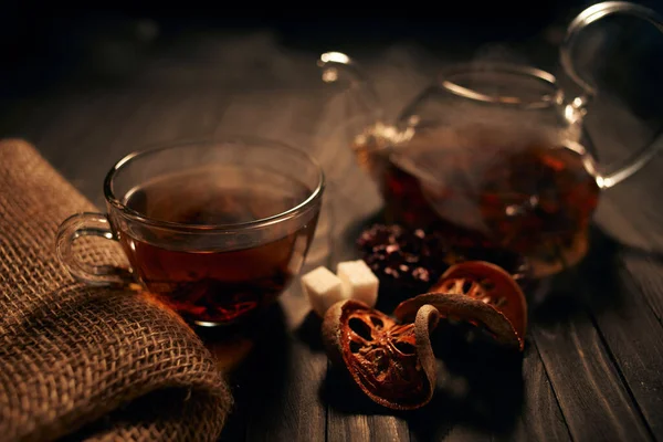 Chá bebida fresca café da manhã como close-up da manhã — Fotografia de Stock