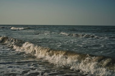Dalgalar kumsal kumsal manzarası okyanus yaz seyahati