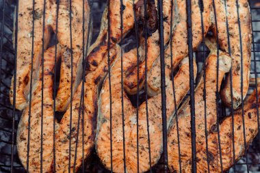 Izgara balık bbq kömür pişirme doğa yaz