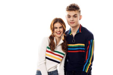 Genç çift lgbt toplumu poz vermeyi sever.