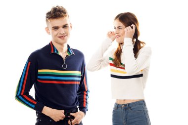 Moda lgbt çift dostluk duyguları ışık arkaplan poz