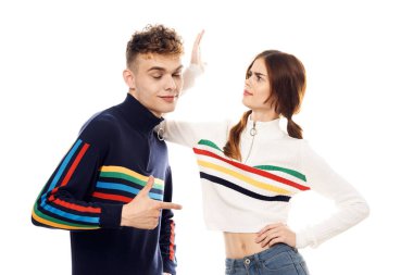 Genç çift lgbt Bayrak transseksüel yaşam tarzı hafif arka plan