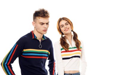 Genç çift lgbt Bayrak transseksüel yaşam tarzı hafif arka plan