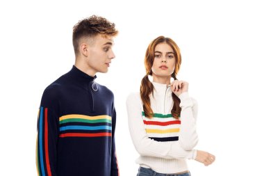 Genç çift lgbt Bayrak transseksüel yaşam tarzı hafif arka plan