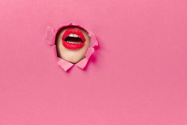 womens lips pink poster glamor lifestyle fashion