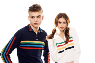 Genç çift lgbt Bayrak transseksüel yaşam tarzı hafif arka plan