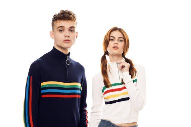 Genç çift lgbt Bayrak transseksüel yaşam tarzı hafif arka plan