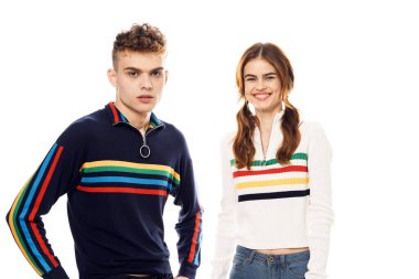 Genç çift lgbt Bayrak transseksüel yaşam tarzı hafif arka plan