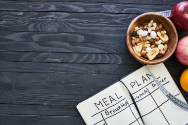 mısır gevreği planı diyet organik sağlıklı ahşap arka plan