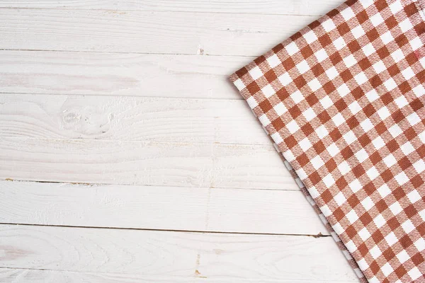 Plaid kain meja desain dapur tekstur kayu dekorasi Stok Foto