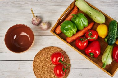 Vitaminler organik gıda mutfak ürünleri yakın plan.