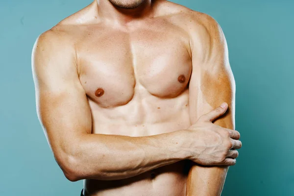 Muskulöse männliche Oberkörper abgeschnitten Ansicht Bodybuilder Fitness — Stockfoto
