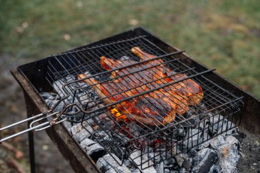 Doğa barbeküsü ızgara yemek barbeküsü açık hava eğlencesi