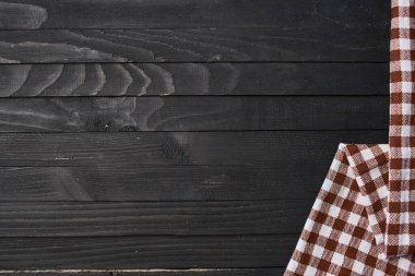 Masa örtüsü koyu ahşap mutfak tekstil dokusu
