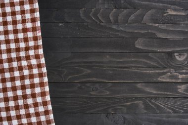 Masa örtüsü koyu ahşap mutfak tekstil dokusu