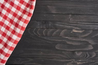 Masa örtüsü koyu ahşap mutfak tekstil dokusu