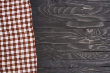 Masa örtüsü koyu ahşap mutfak tekstil dokusu