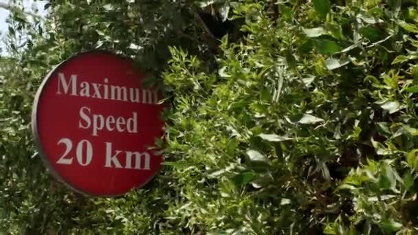 Red Road Sign Warning Speed Limit Road Safe Traffic Roads — Stockvideo