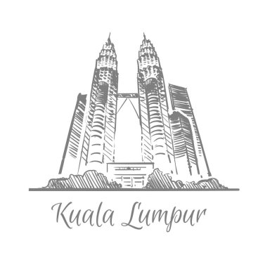 Kuala Lumpur Malaysia sketch hand drawn