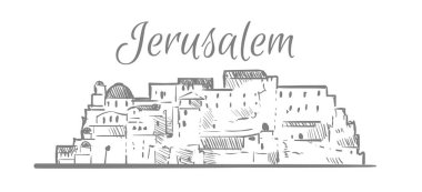 Jerusalem Israel sketch hand drawn