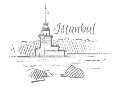 Turkey istanbul sketch hand drawn