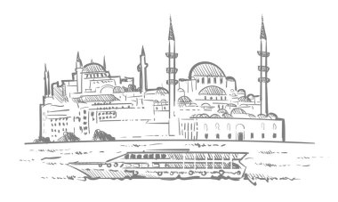 Istanbul Turkey sketch hand drawn