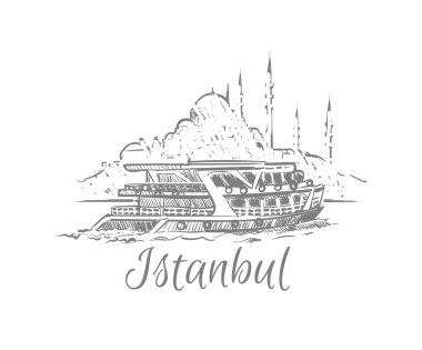 Turkey istanbul sketch hand drawn