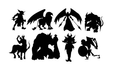Silhouette Characters of online fantasy games