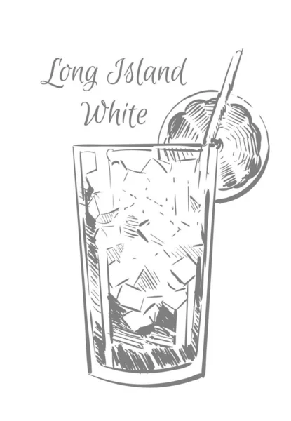 Long Island White Sketch Hand Drawn — Stock Vector