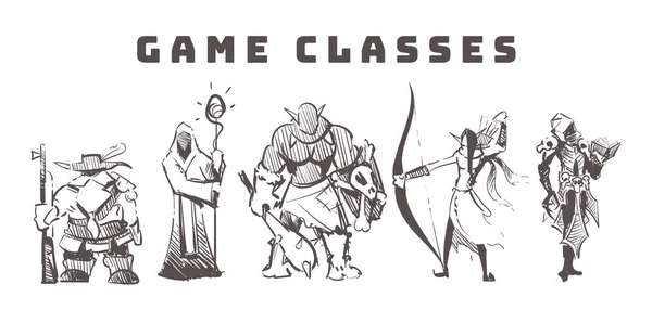 Game Races Classes Mmorpg Games — стоковый вектор
