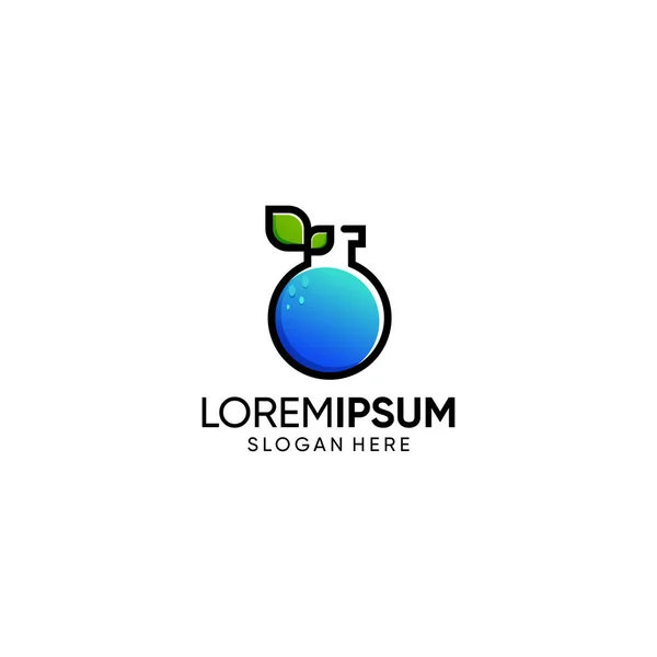 Folha Design Logotipo Laboratório — Vetor de Stock