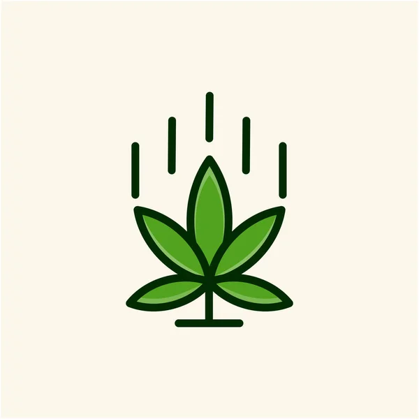 シンプルな大麻のロゴデザイン — ストックベクタ
