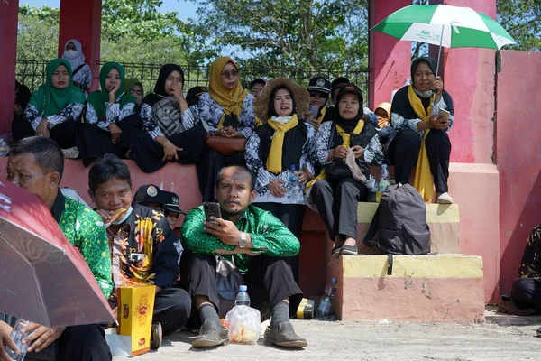 Indonesiska Tjänstemän Samlas Stadion — Stockfoto