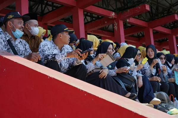 Indonesische Beamte Versammeln Sich Stadion — Stockfoto