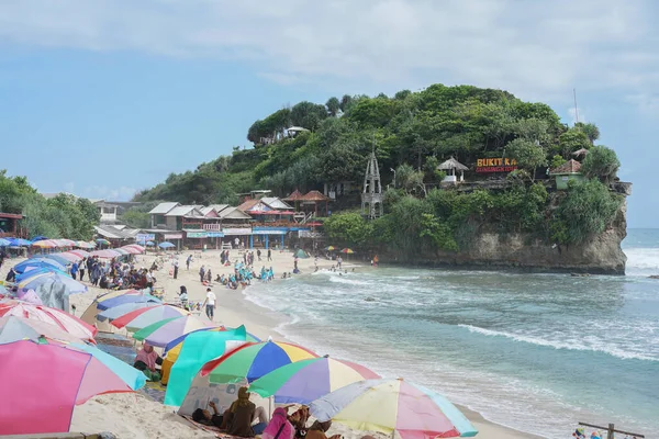 Praia Bonita Gunung Kidul Yogyakarta Nome Desta Praia Praia Indrayanti — Fotografia de Stock