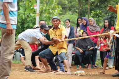 Tug of war competition to commemorate the anniversary of Indonesia's independence
