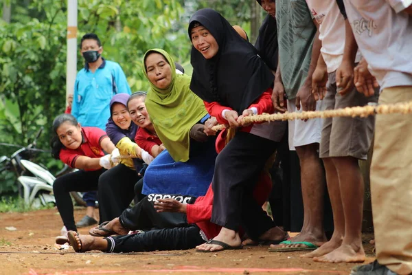 Tug of war competition to commemorate the anniversary of Indonesia's independence