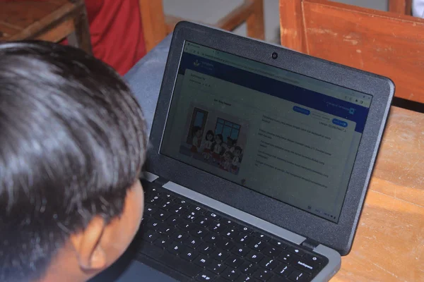 Chromebook Laptop Used Online Learning — Photo