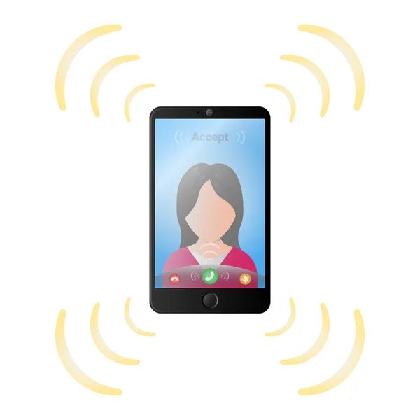 Siyah çantalı akıllı telefon illüstrasyonu
