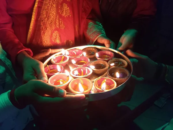 Diya Bati Diwali Fesztiválok Dipak Deepak — Stock Fotó