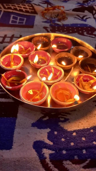 Diya Bati Diwali Fesztiválok Dipak Deepak — Stock Fotó