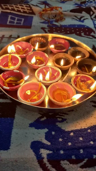 Diya Bati Diwali Fesztiválok Dipak Deepak — Stock Fotó