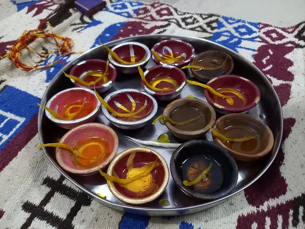 Diya Bati Diwali Festivales Dipak Deepak — Foto de Stock