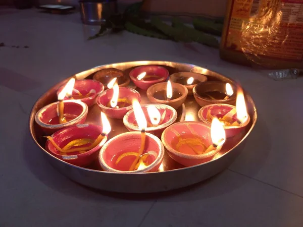 Diya Bati Diwali Fesztiválok Dipak Deepak — Stock Fotó