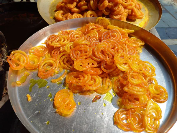 Jalebi Také Známý Jako Jilapi Jilipi Zulbia Mushabak — Stock fotografie