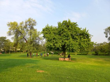 Central Park Jaipur 'da futbol oynuyorlar.