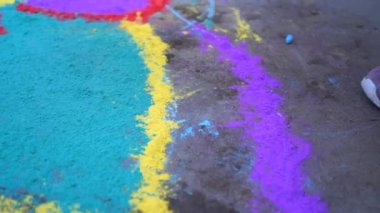 Diwali rangoli, Diwali festivalleri, Rajasthan, Hindistan 