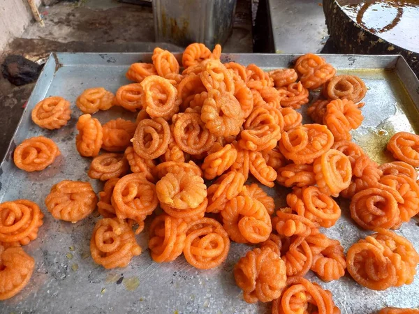 Jalebi Bonbons Indiens Nationaux — Photo