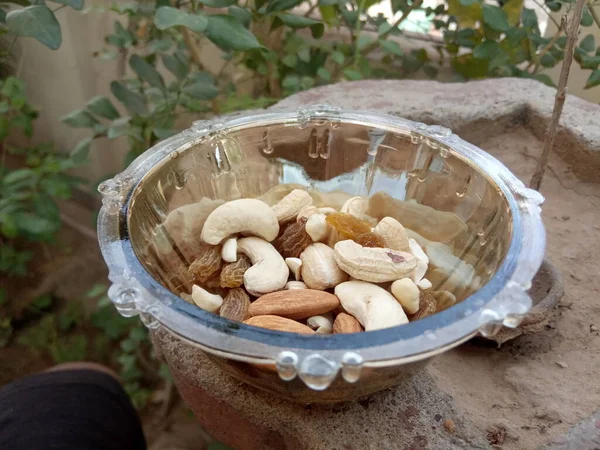 Trockenfrüchte Mandeln Cashew — Stockfoto